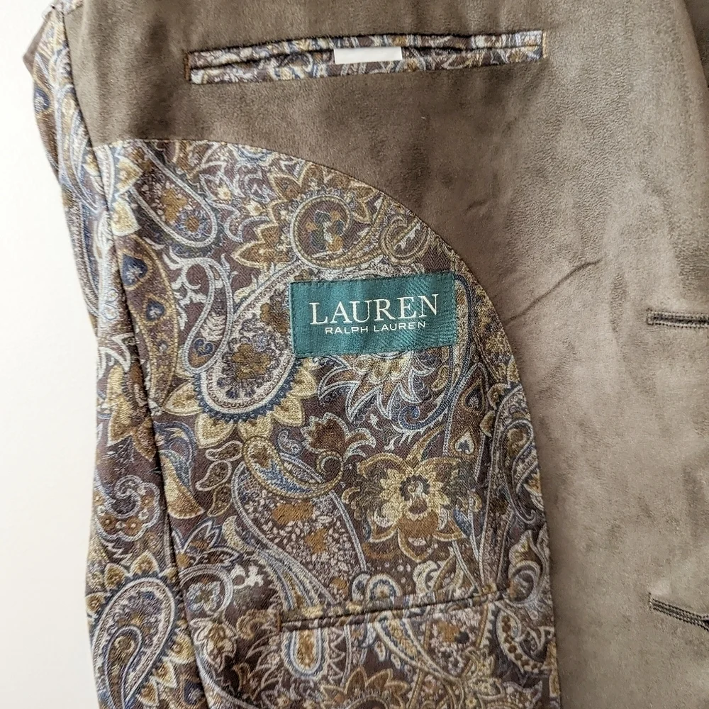 Lauren Ralph‎ Lauren Brown Faux Suede Sport Coat Blazer Size 40R